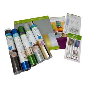 Cricut Lot Vinyl Cardstock Poster Board True Control Kit Pen Set Bundle Gift New